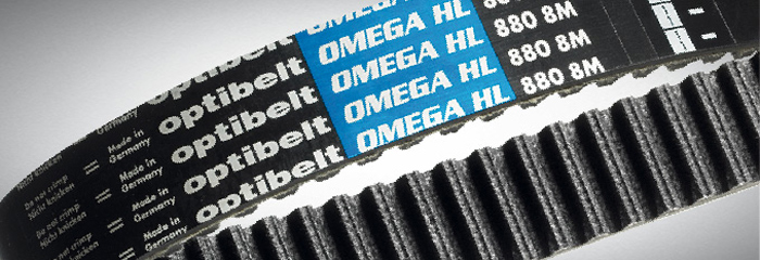 Intricate Optibelt timing belts in use in the textile industry